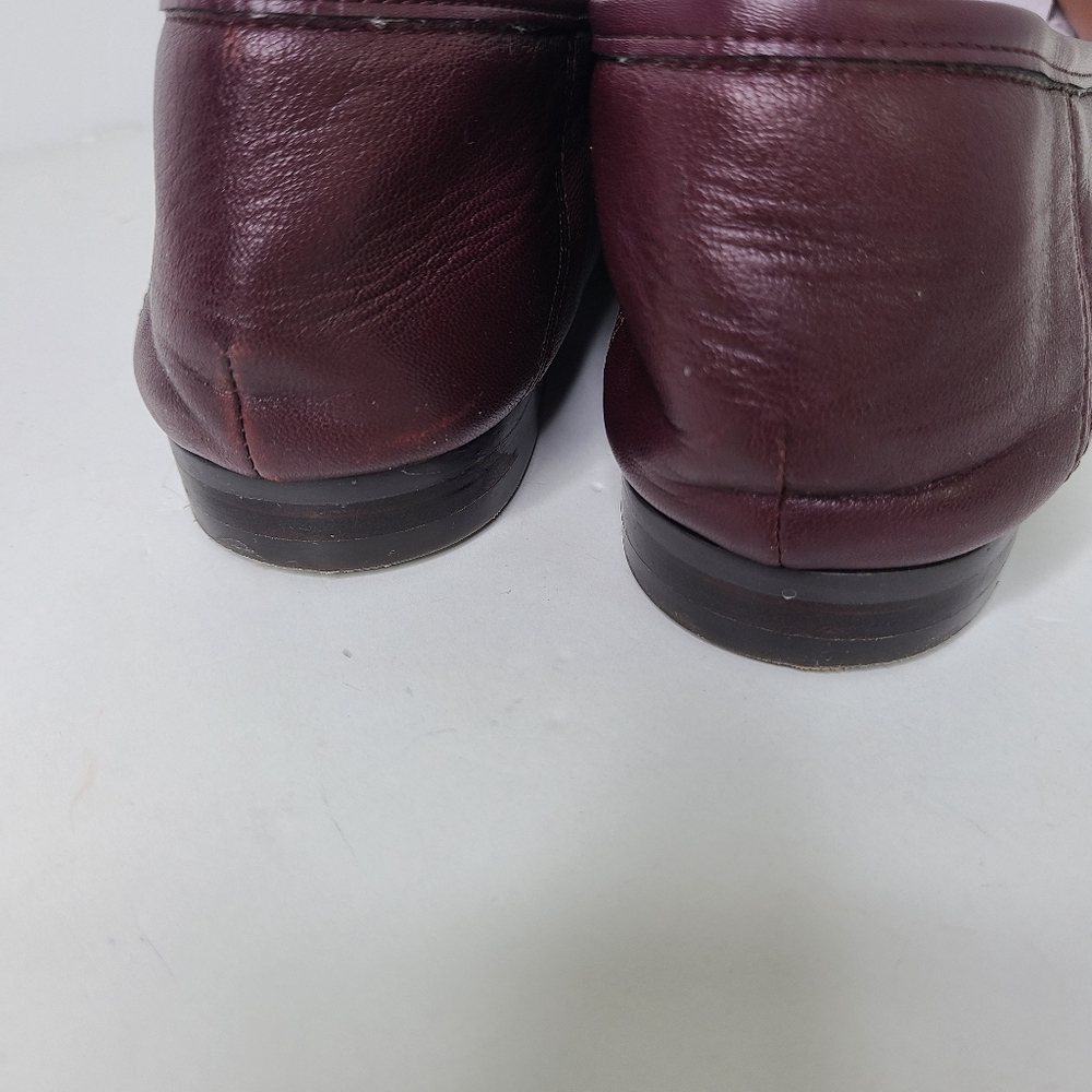 Coach Haley Burgundy Horsebit Detail Genuine Leather Loafers - Picture 5 of 9